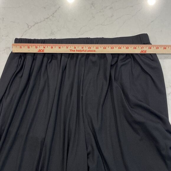 Cider Black Rib Slinky Wide Leg Palazzo Pants 2XL Pull On Elastic Waist Pockets - Picture 8 of 12
